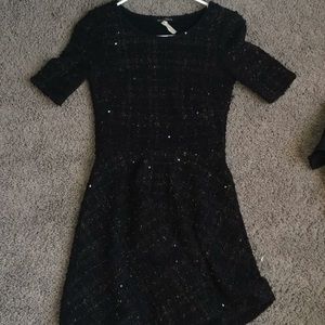 Black dress with gold sparkles